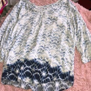 Woman’s Blue Half-Sleeve Blouse